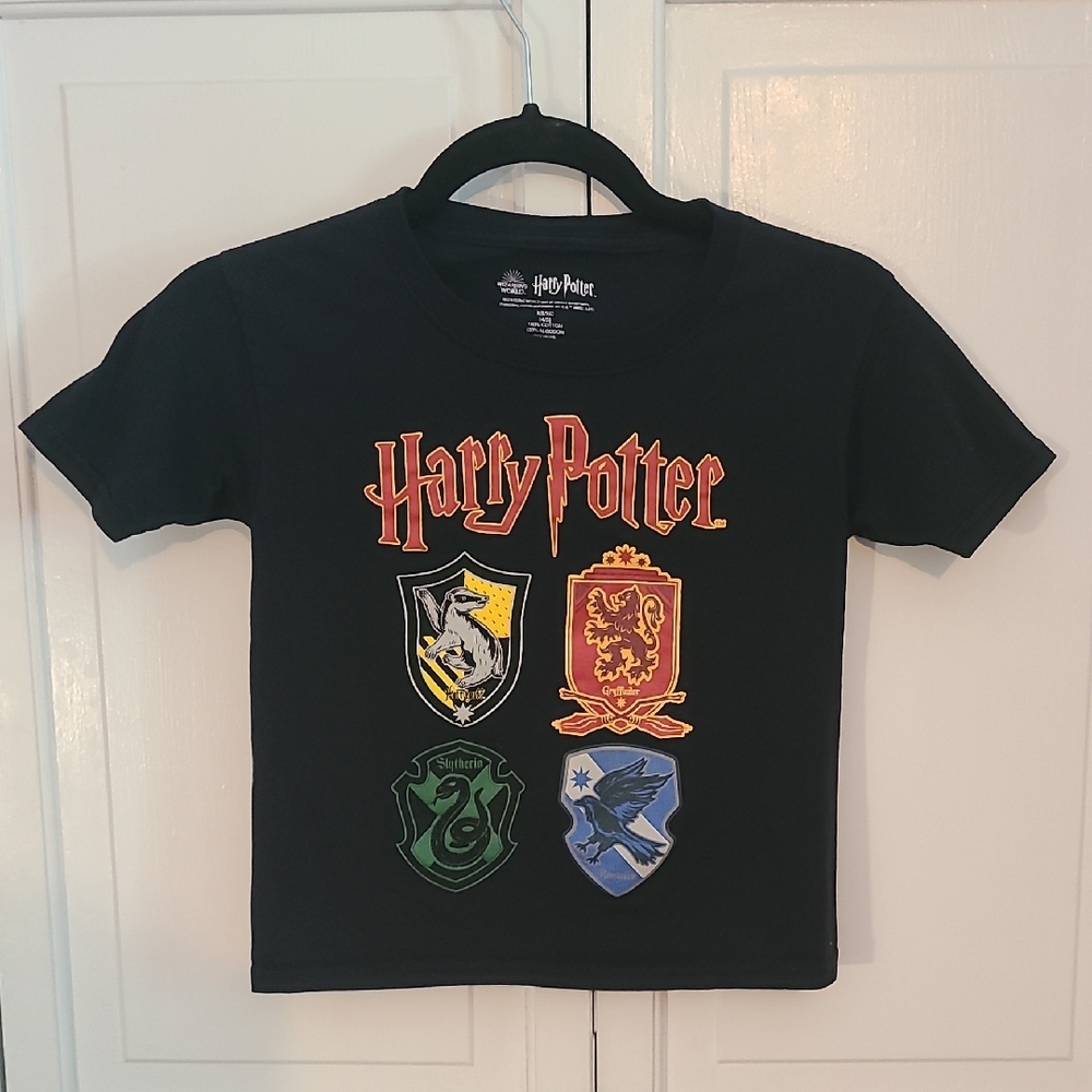 Wizarding World Universal Studios Black Hogwarts House Tees Short Sleeve Kid XS